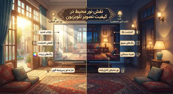 نور محیط در کیفیت تصویر تلویزیون