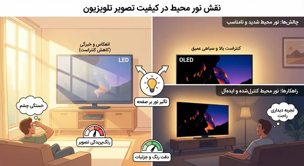 نور محیط تلویزیون